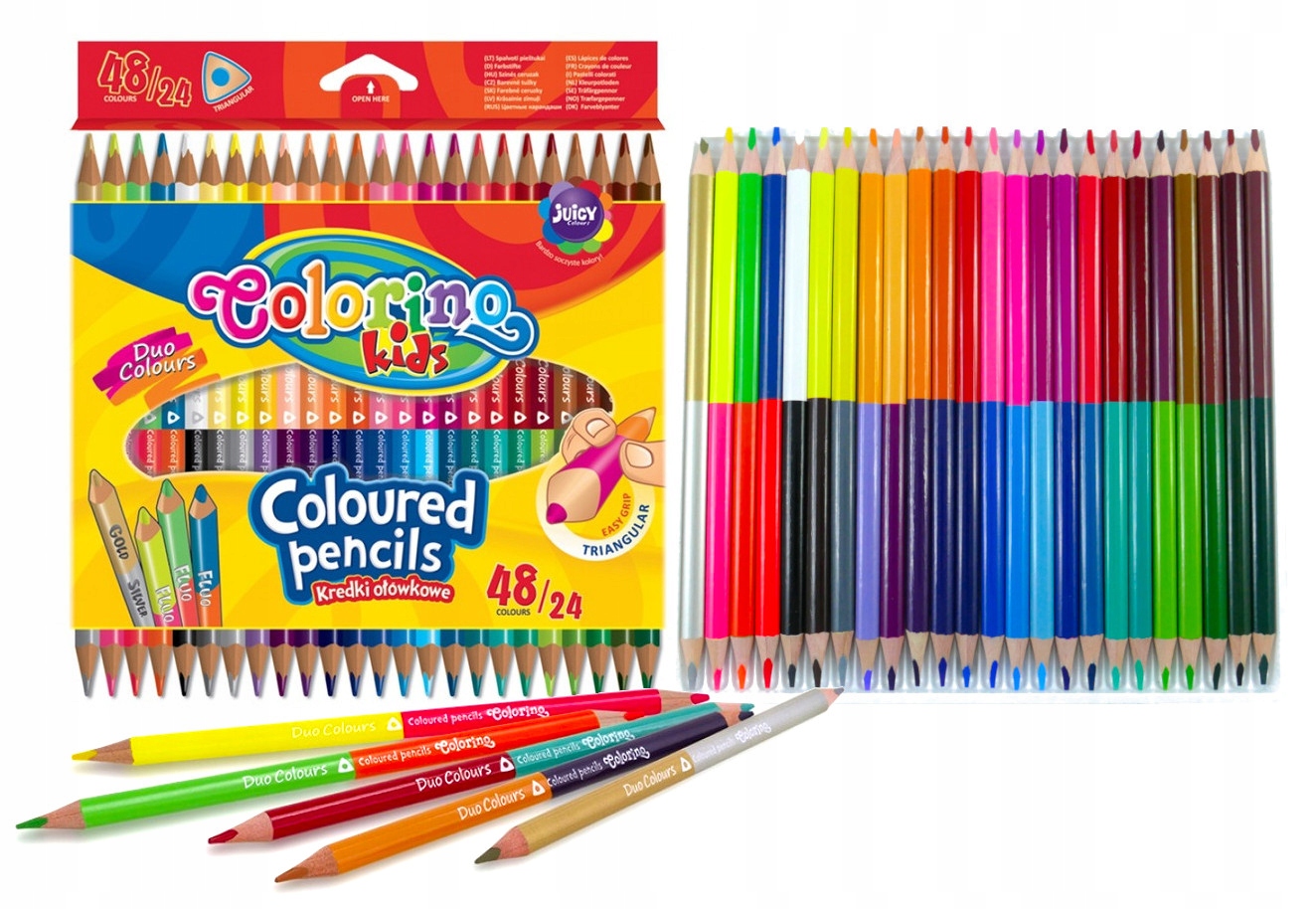 

Colorino kredki ołówkowe dwustronne 24 szt 48 kol