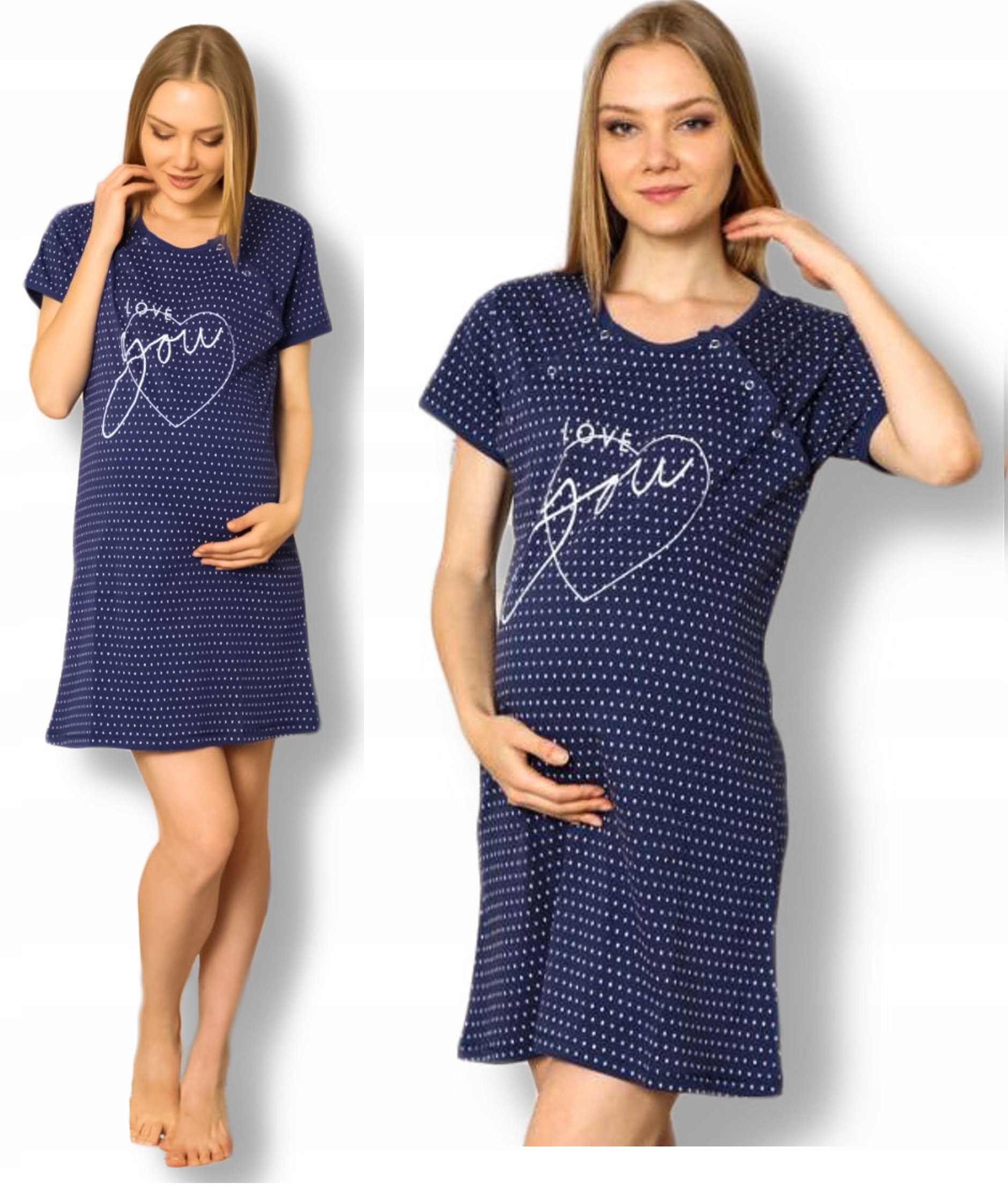 KOSZULA NOCNA DO KARMIENIA PORODU ROZPINANA NAPY DO SZPITALA LOVE M/L