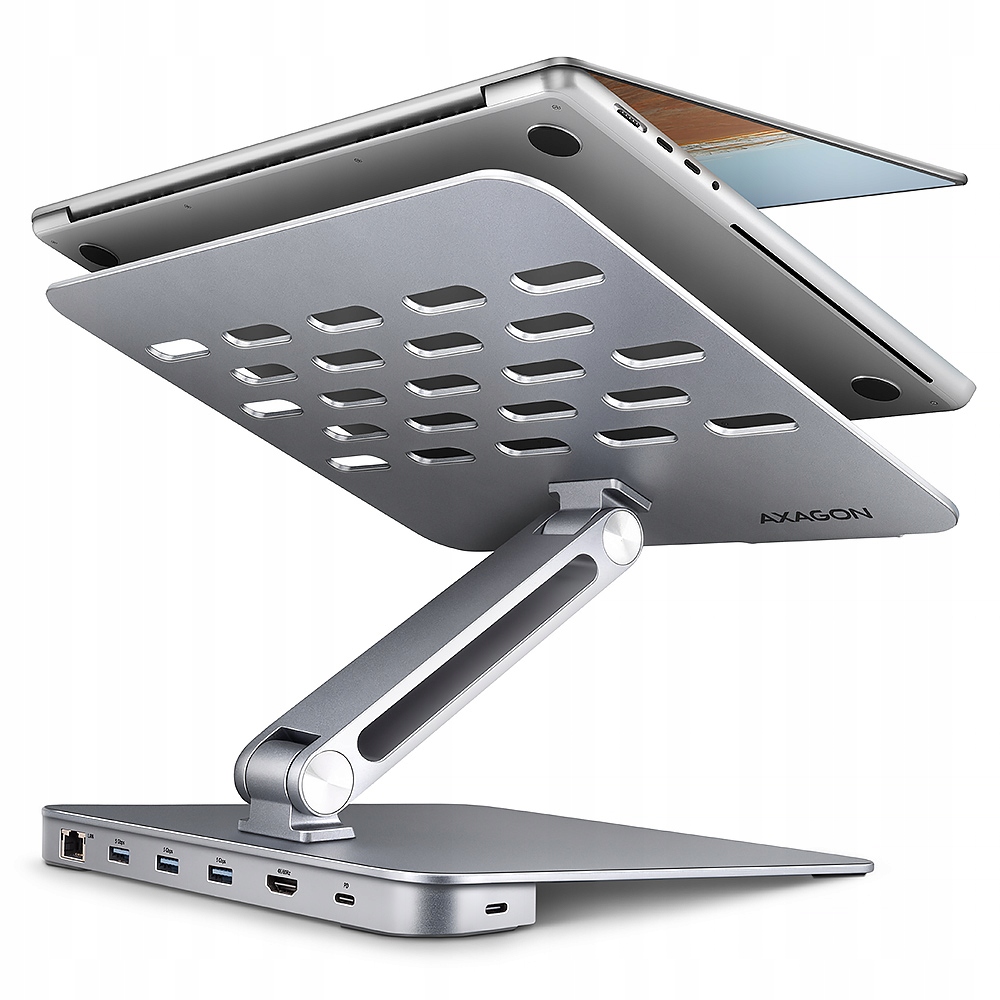 Podstavec Axagon Hmc-stnd pre notebooky 10"-16" a hub Usb 5Gbps, 3x Usb-a,