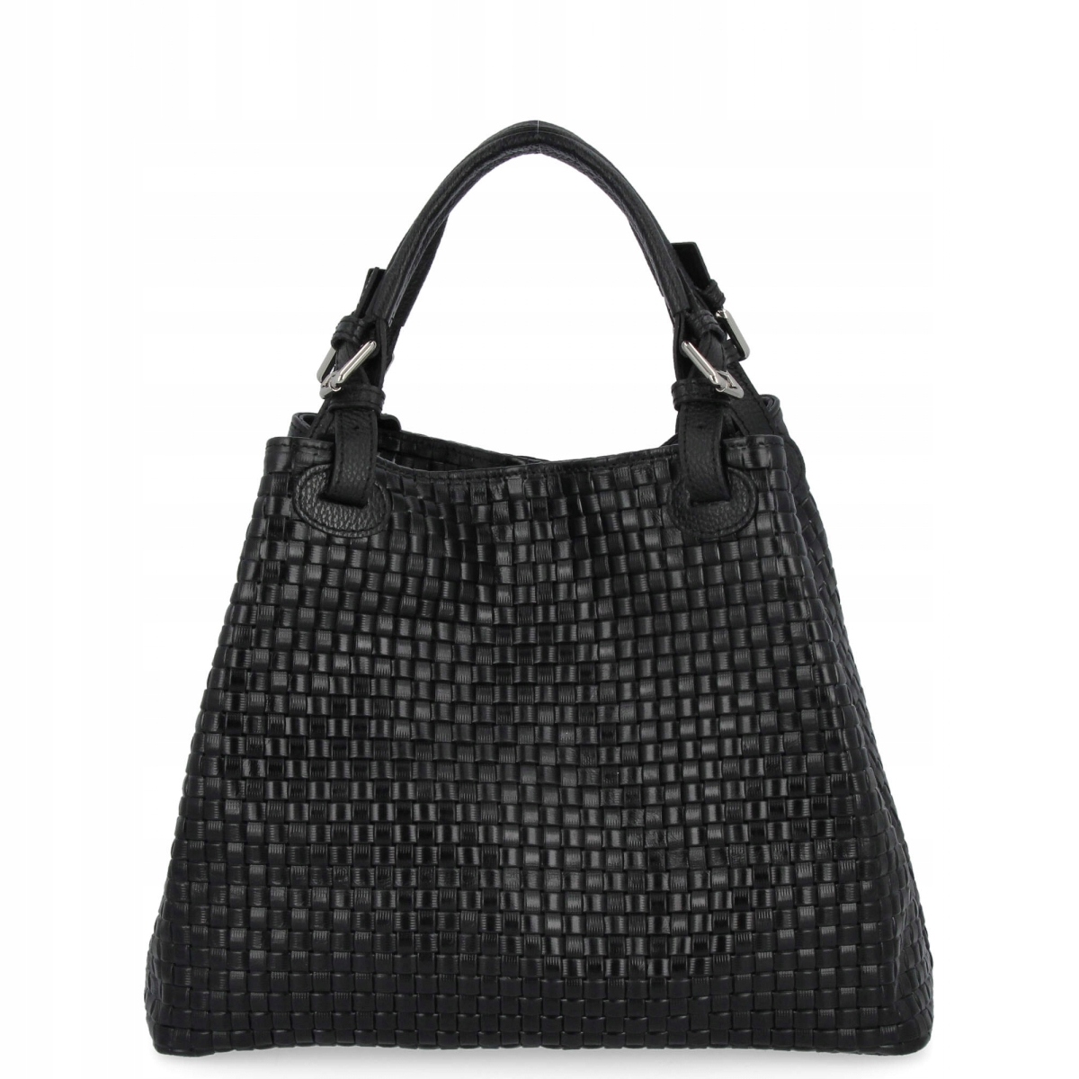 Módní kožená kabelka Shopper Bag 2269-J Černá