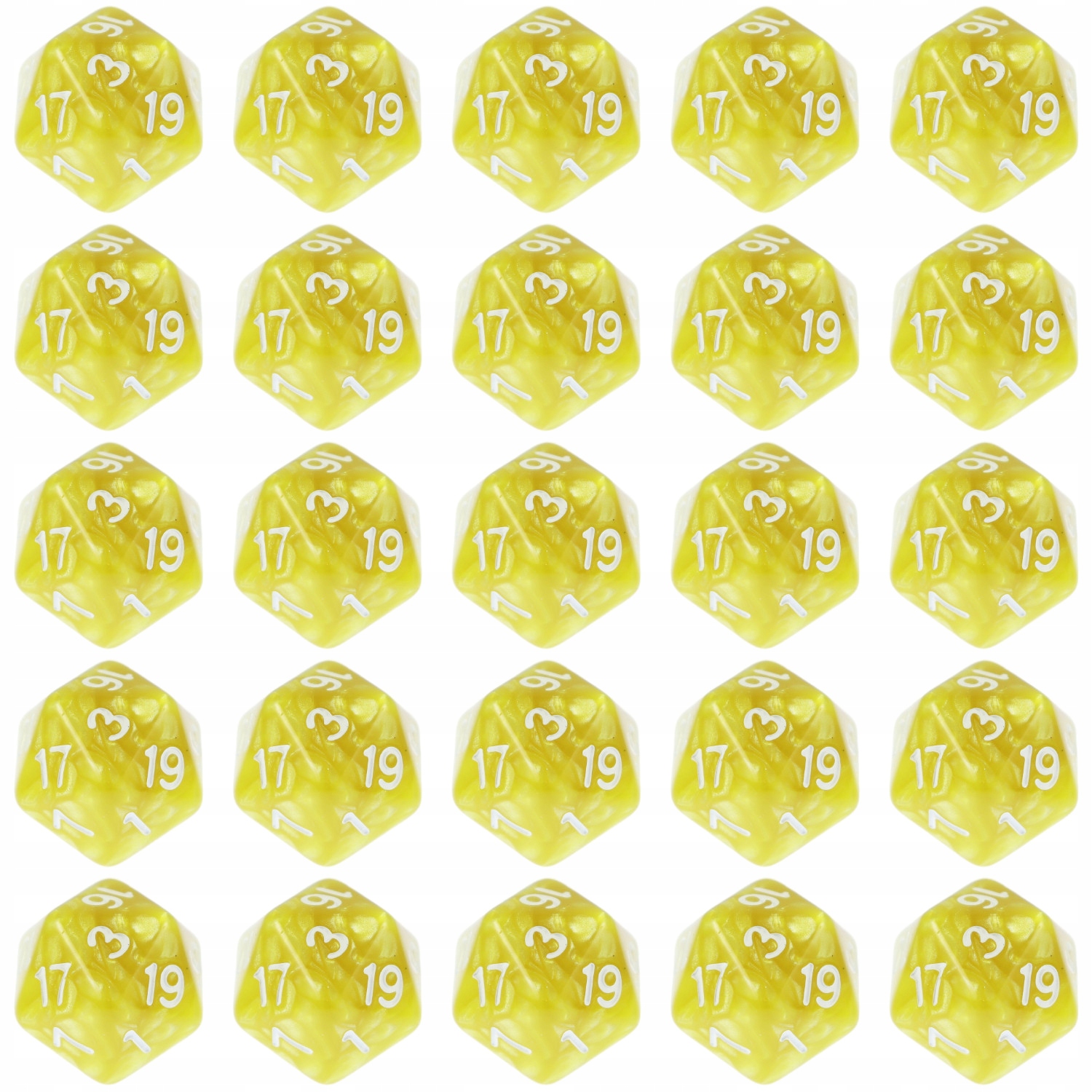 ZESTAW 25 KOSTEK K20 RPG SMOCZY SKARBIEC KOŚĆ DWUDZIESTOŚCIENNA