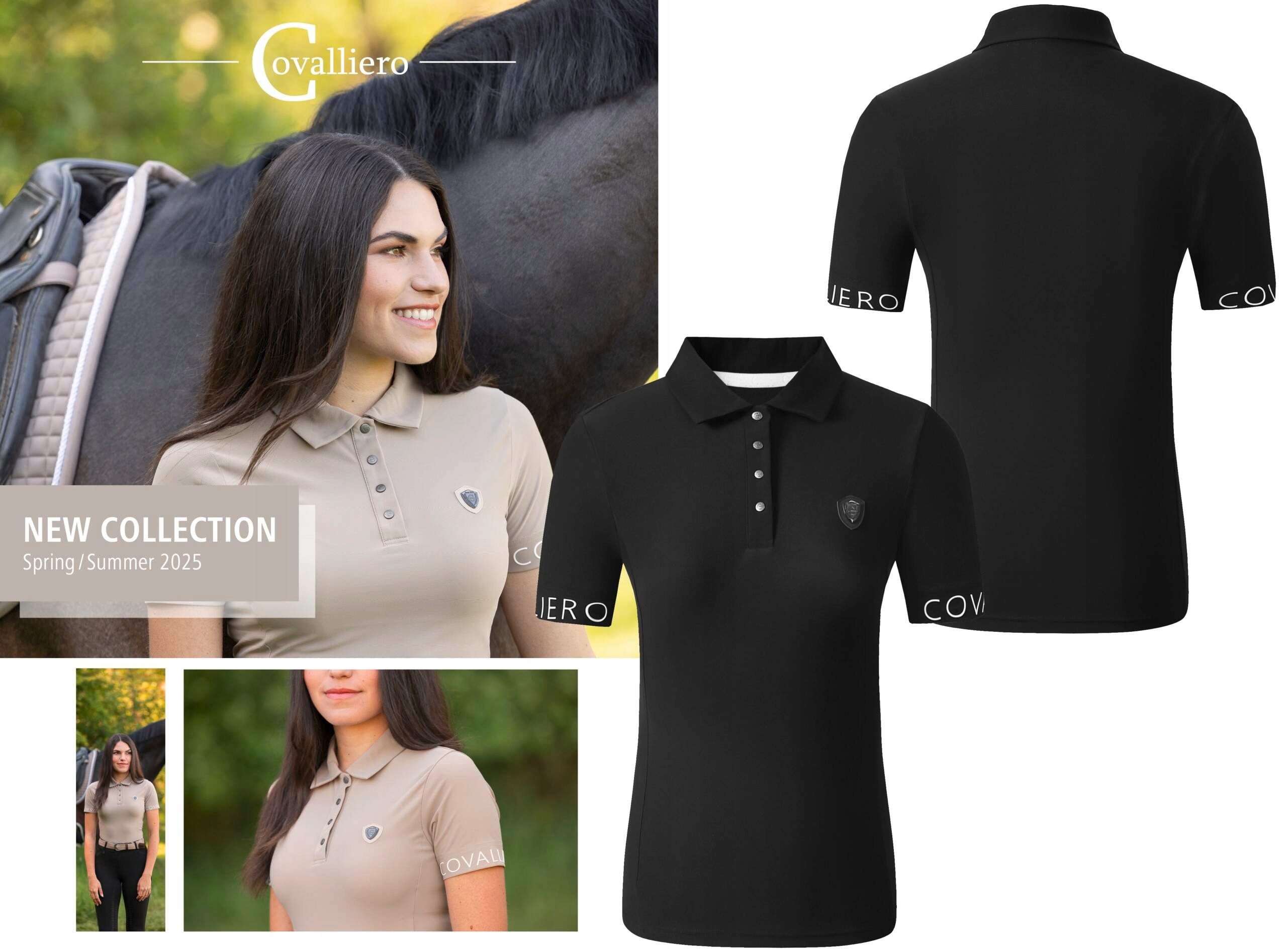 Koszulka treinigowa z kołnierzykiem Mash polo shirt Covalliero czarna XL