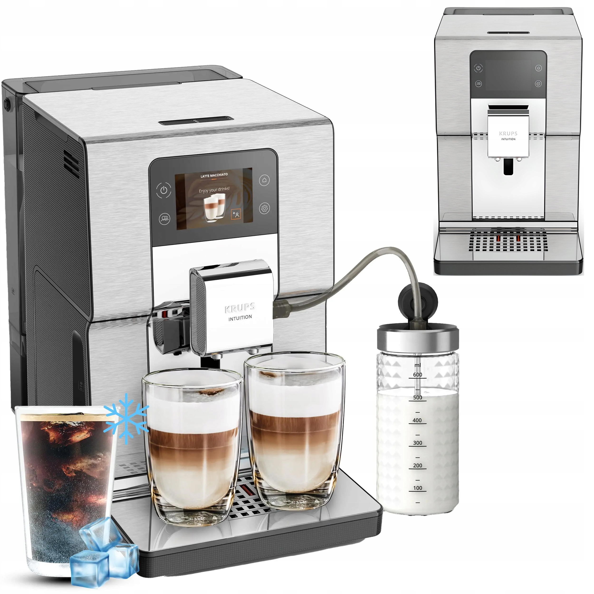 Kávovar na espresso na kávu Krups Intuition Experience +EA877D Mrazená káva