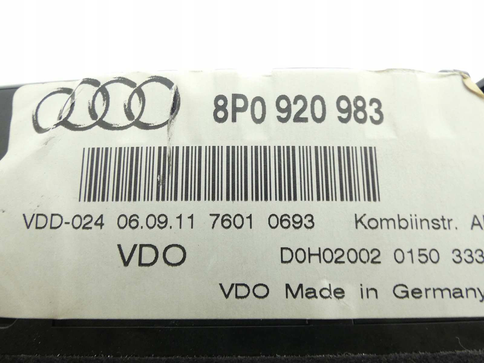 dials clock dials display A3 8P LIFT 08-12R 2.0 TDI CFG 8P0920983