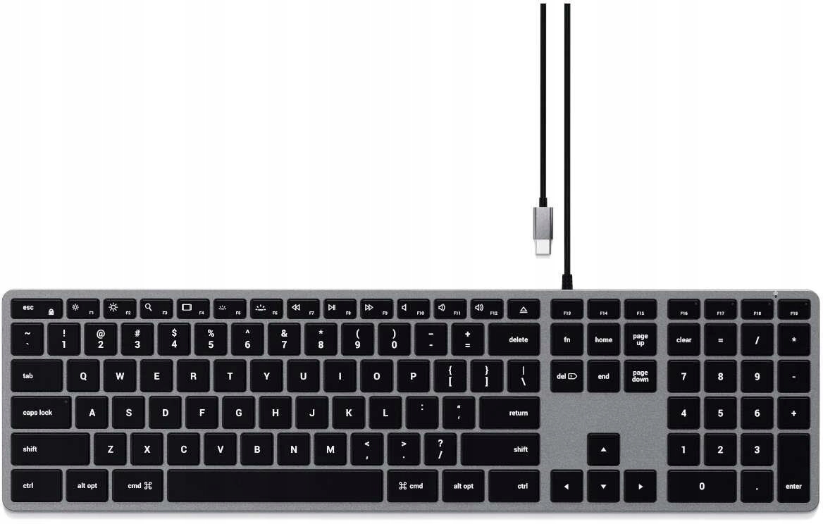 Klávesnice Satechi Slim W3 Kabelová Usb-c Podsvícená hliníkovým čipem De