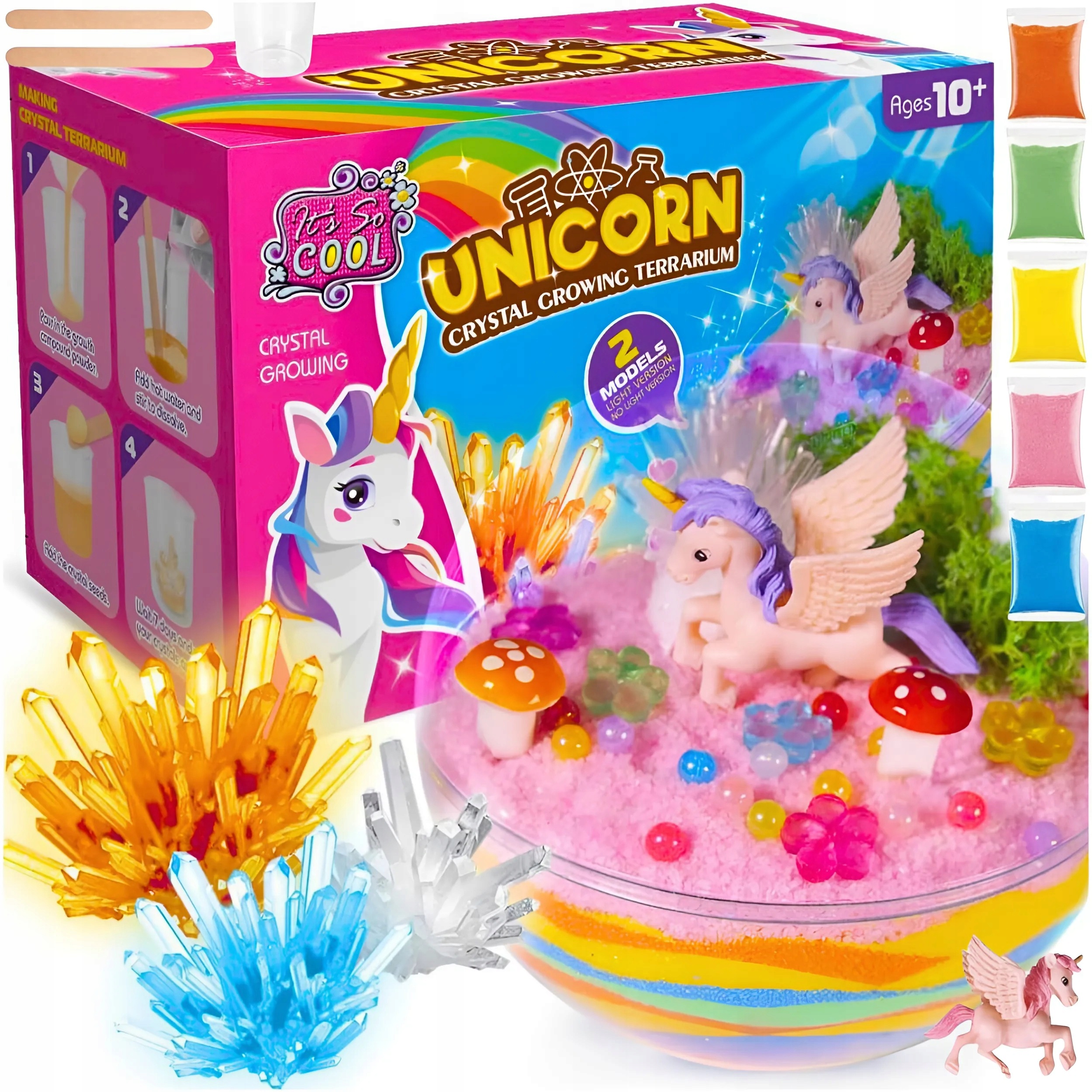 ZESTAW KREATYWNY DO TWORZENIA DIY LAMPKA LED KRYSZTAŁ JEDNOROŻEC TERRARIUM