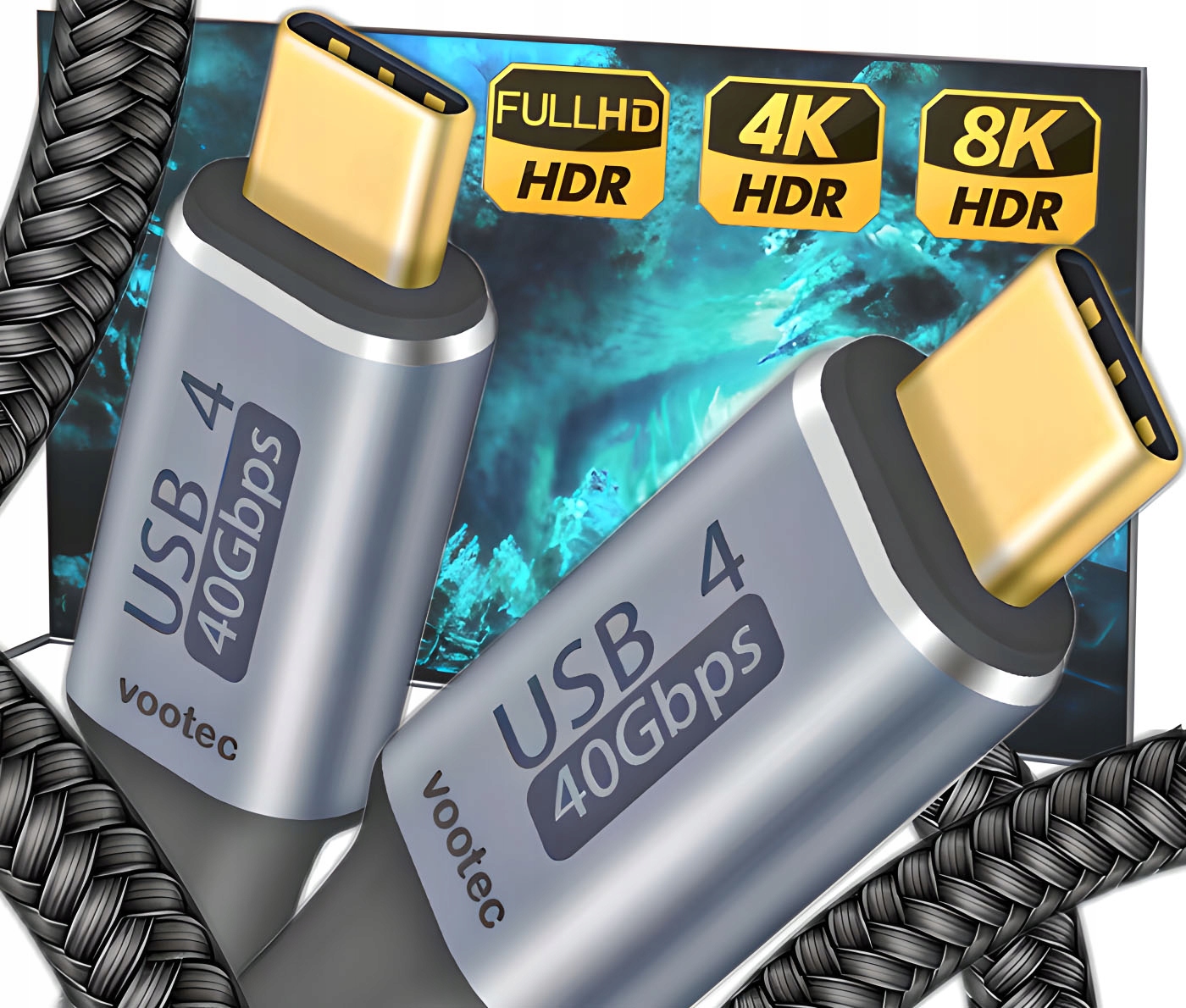 1m USB-C USBC Fast Charging USB3.2 Thunderbolt 4K@60Hz 100W Deko