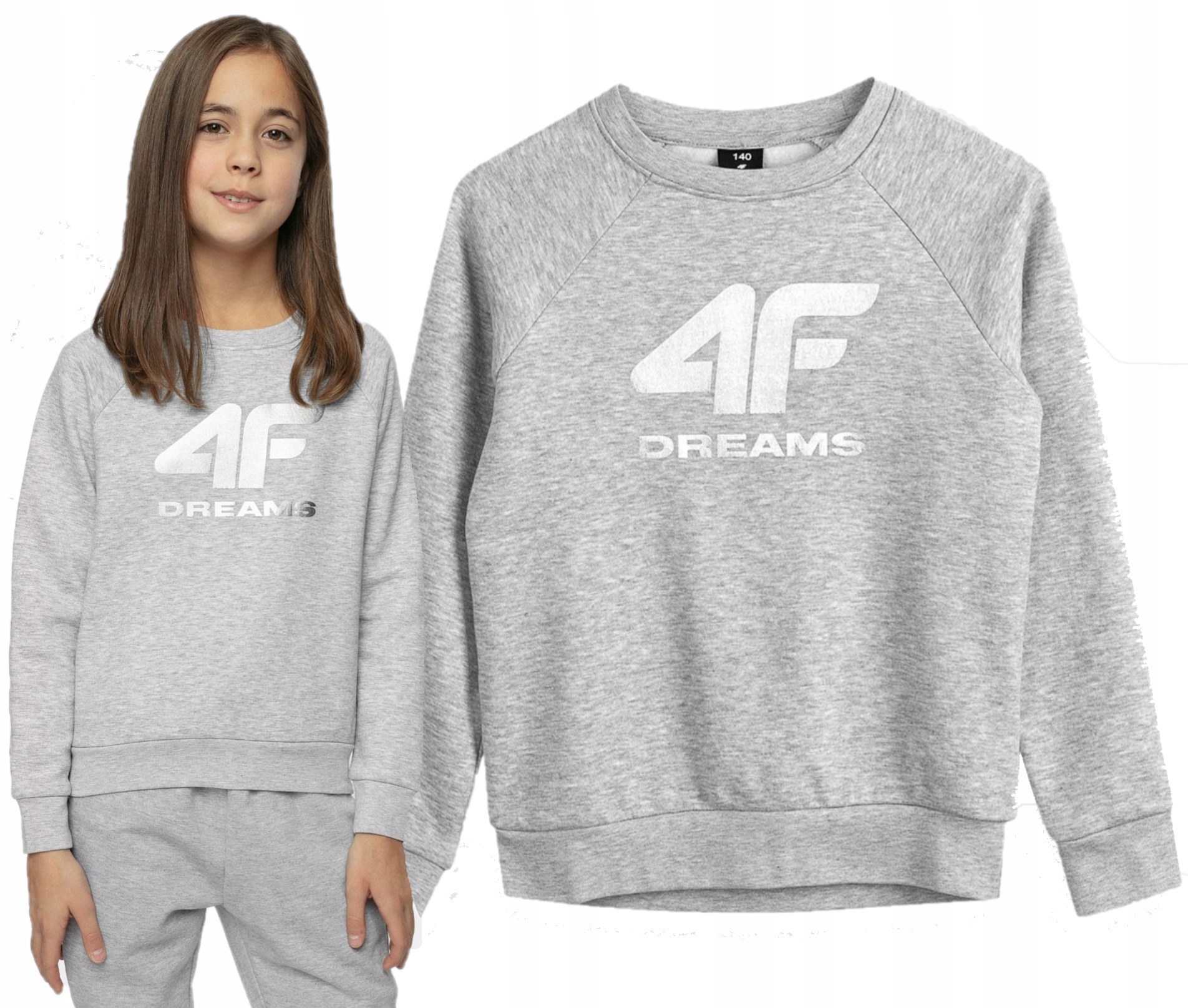 

Bluza Dresowa Bez Kaptura Dziewczęca 4F JBLD007A