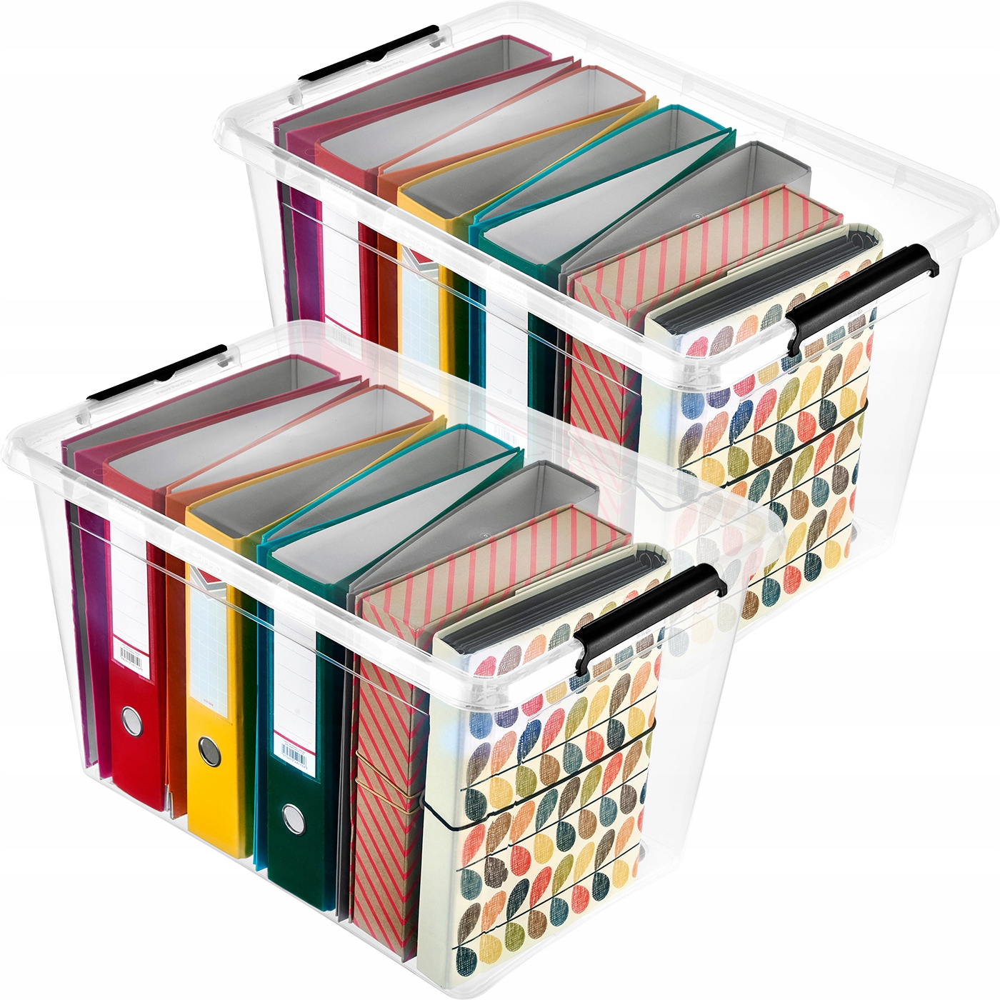 

Pudełko Pojemnik Box Skrzynia Z Kółkami 60L x2