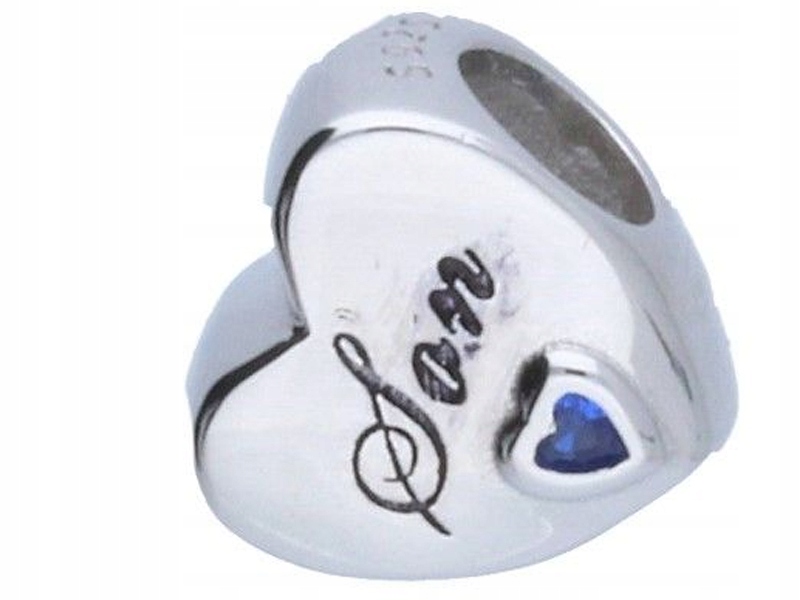 Stříbrný přívěsek 925 bead srdce nápis son 2,47g do náramky pro ni