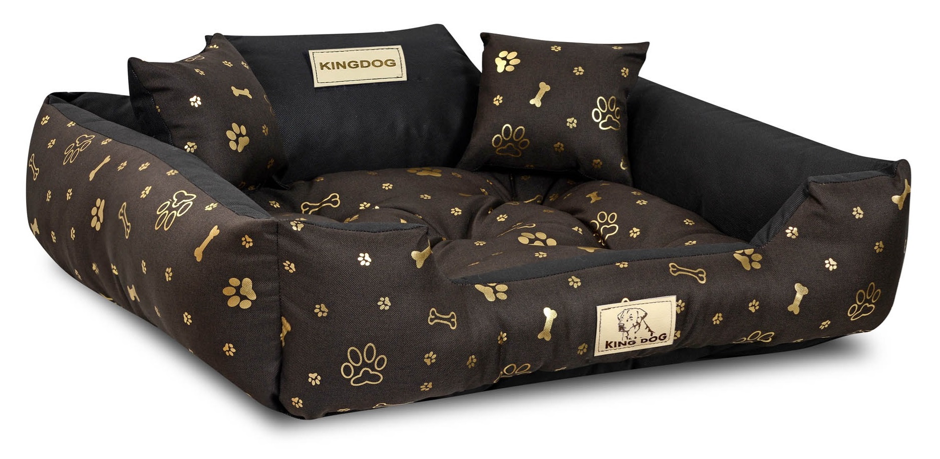 Levně Pelíšek Hnědo-zlaté Vel 75 x 65 cm pro psa a kočku jméno.