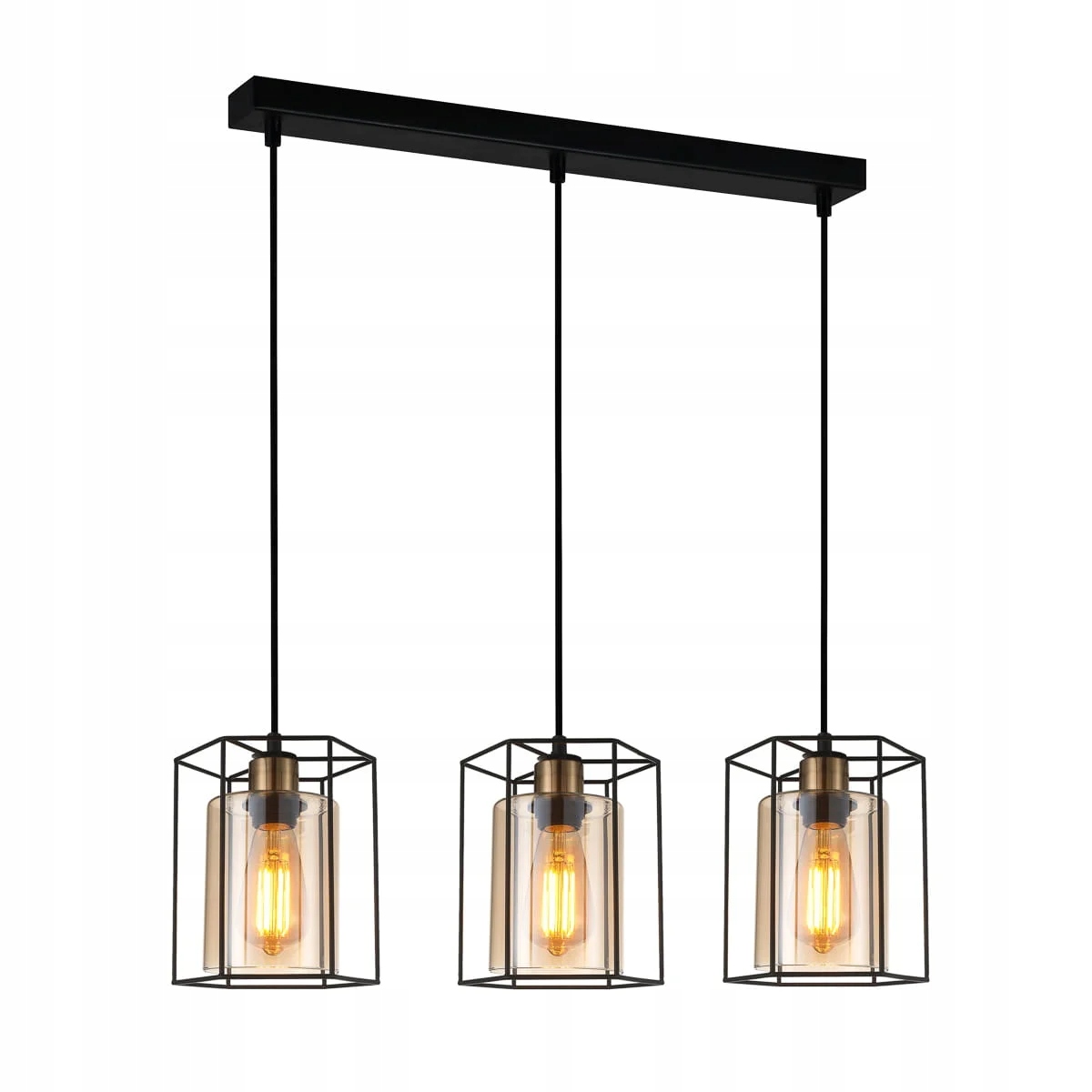 Závesná lampa Italux Kalula industriálna čierna nastaviteľná Italux