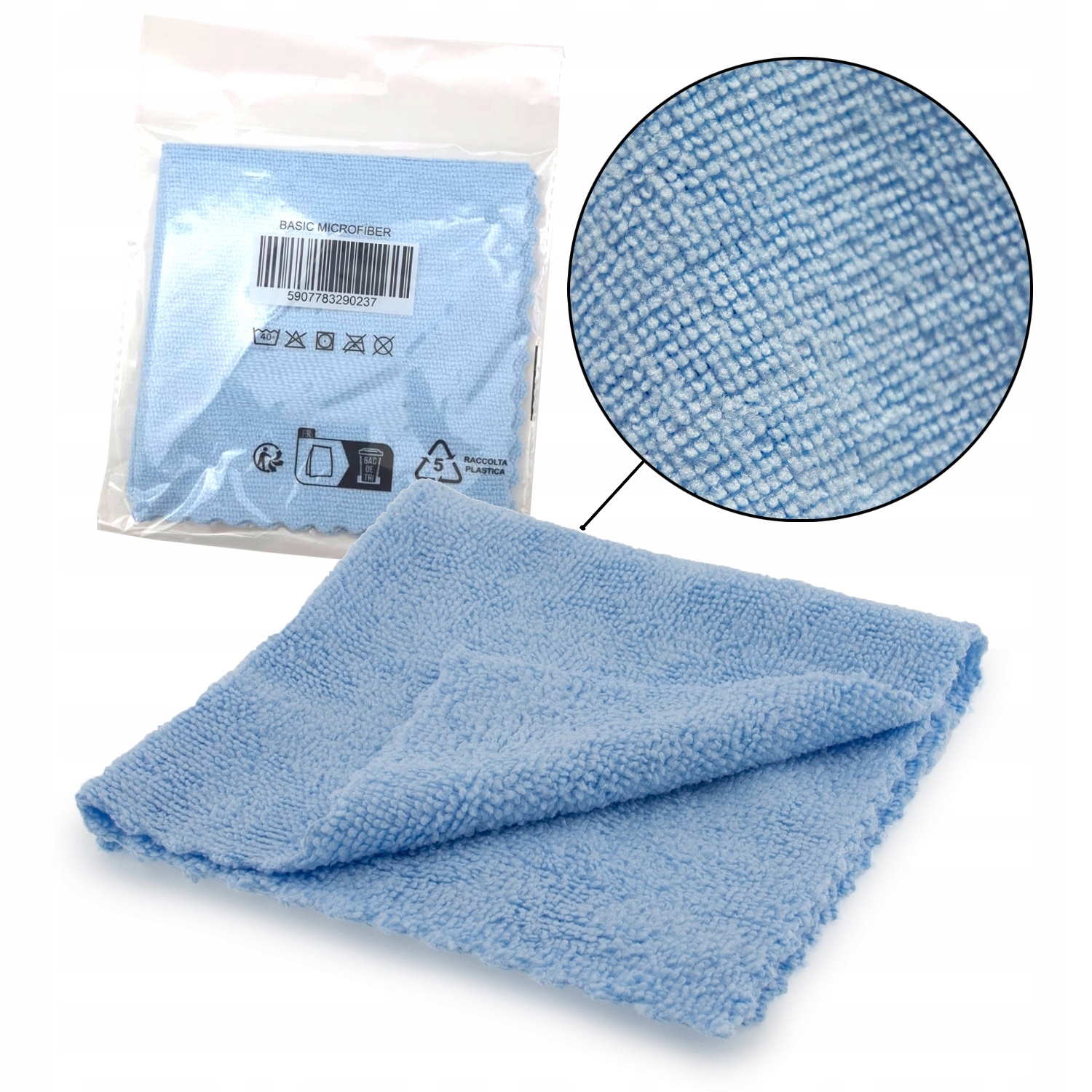 Ściereczka z mikrofibry niebieska 220gr/m2 folia