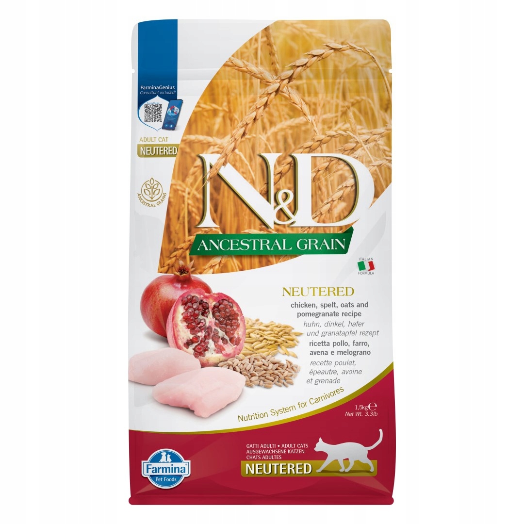 Levně Farmina N&d Ancestral Grain Neutered 1,5 kg Krmivo pro suchou kočku s kuřecím masem