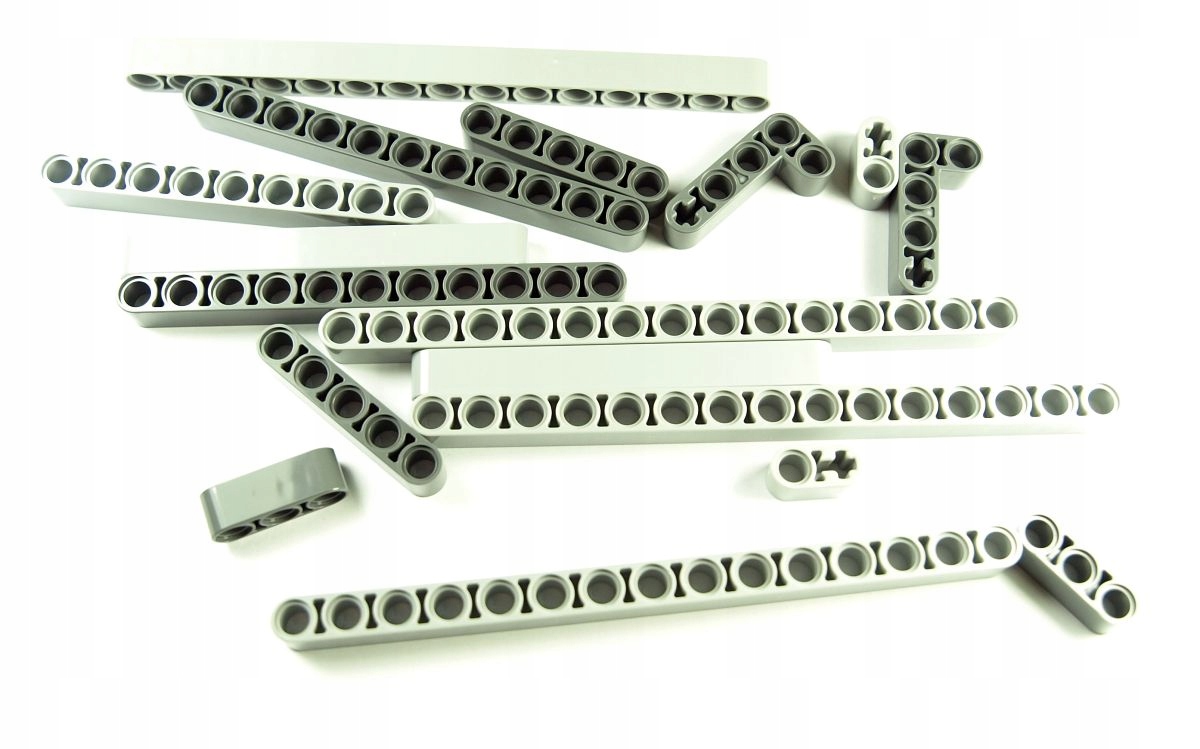 

Belki Proste/Łamane 17szt. Szare Lego Technic