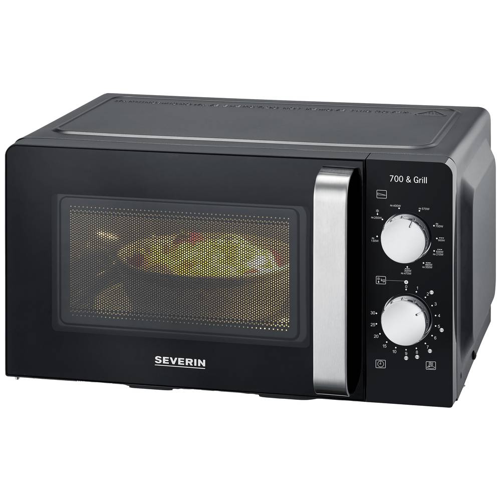 Kuchenka Mikrofalowa Mikrofalówka 2W1 17L 700W Grill 900W Czarna Severin