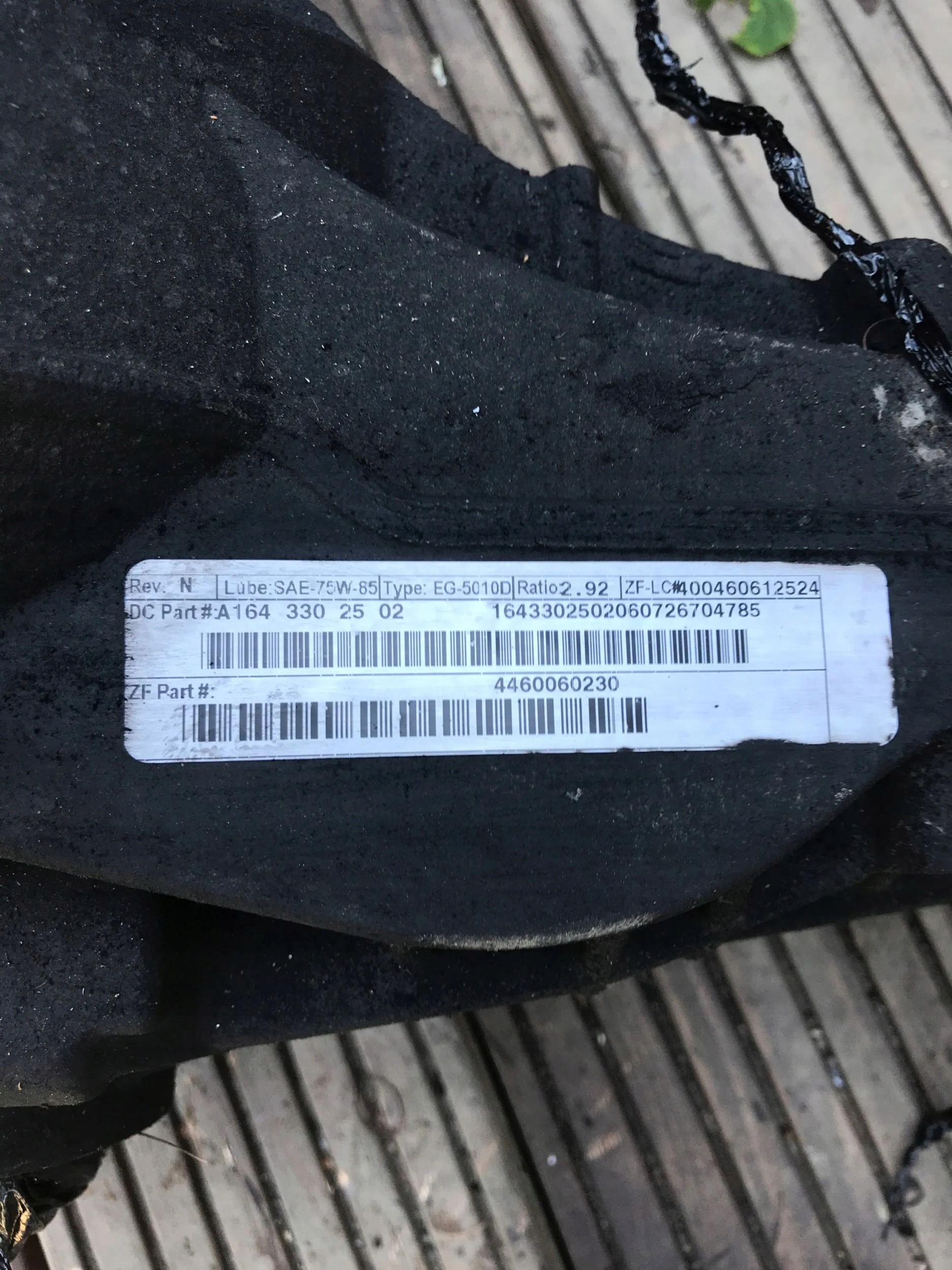 front differential diff MERCEDES W251 3.0 V6 R-KLASA A1643302502