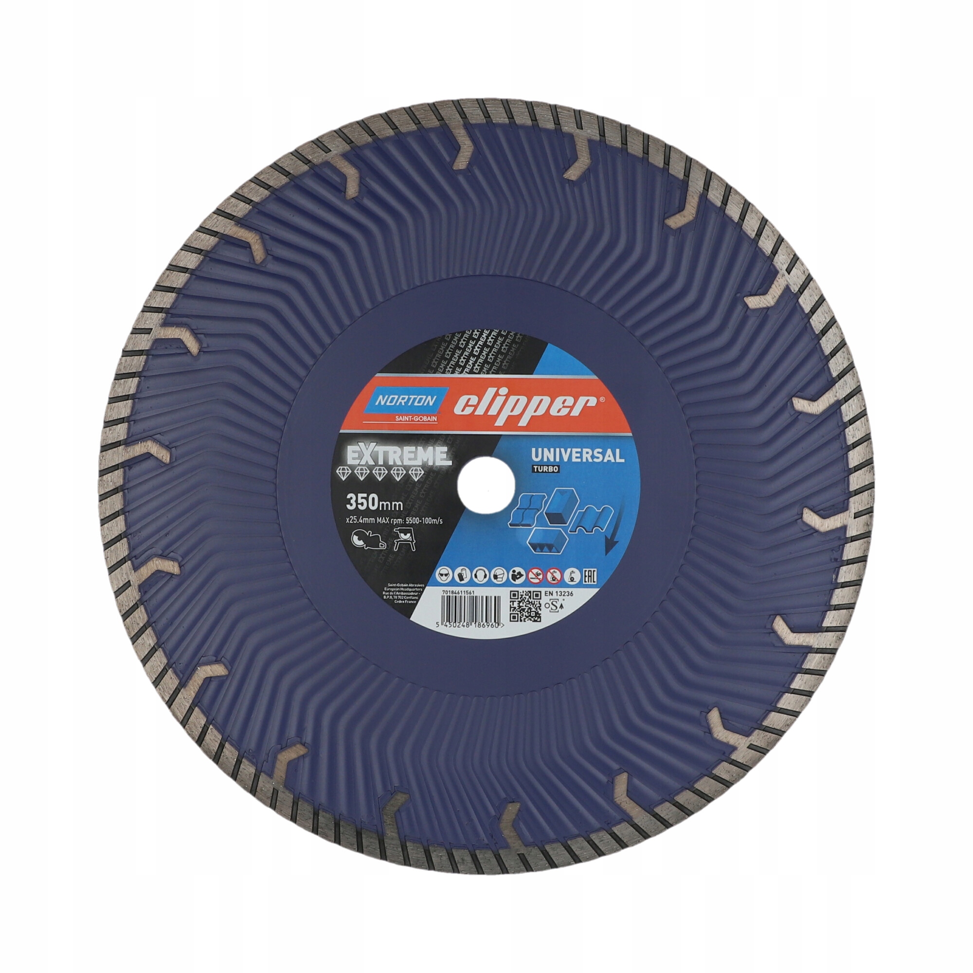Diamantový kotouč 350x25,4 mm Norton Extreme Universal Turbo Pro Suché Řezání