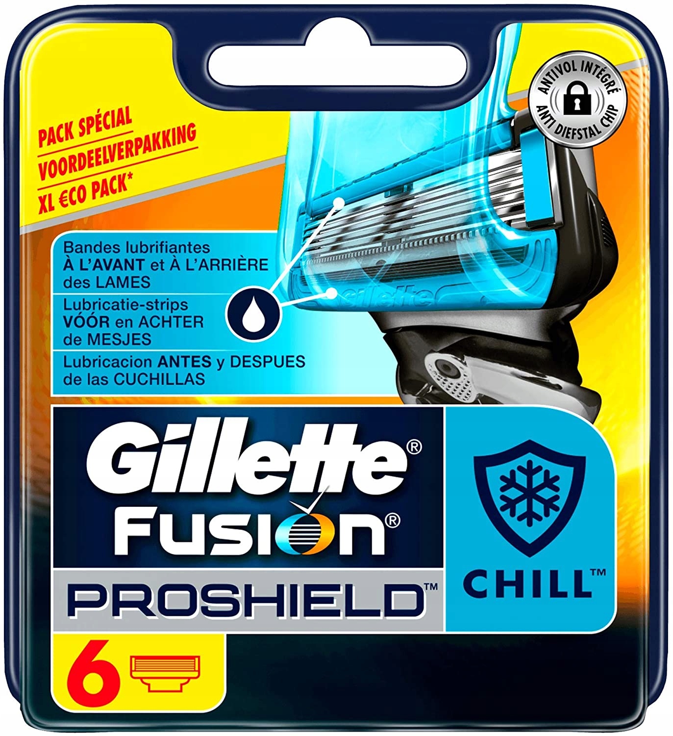 Gillette Fusion Proshield Chill 6 Ks náplní Usa b/pud