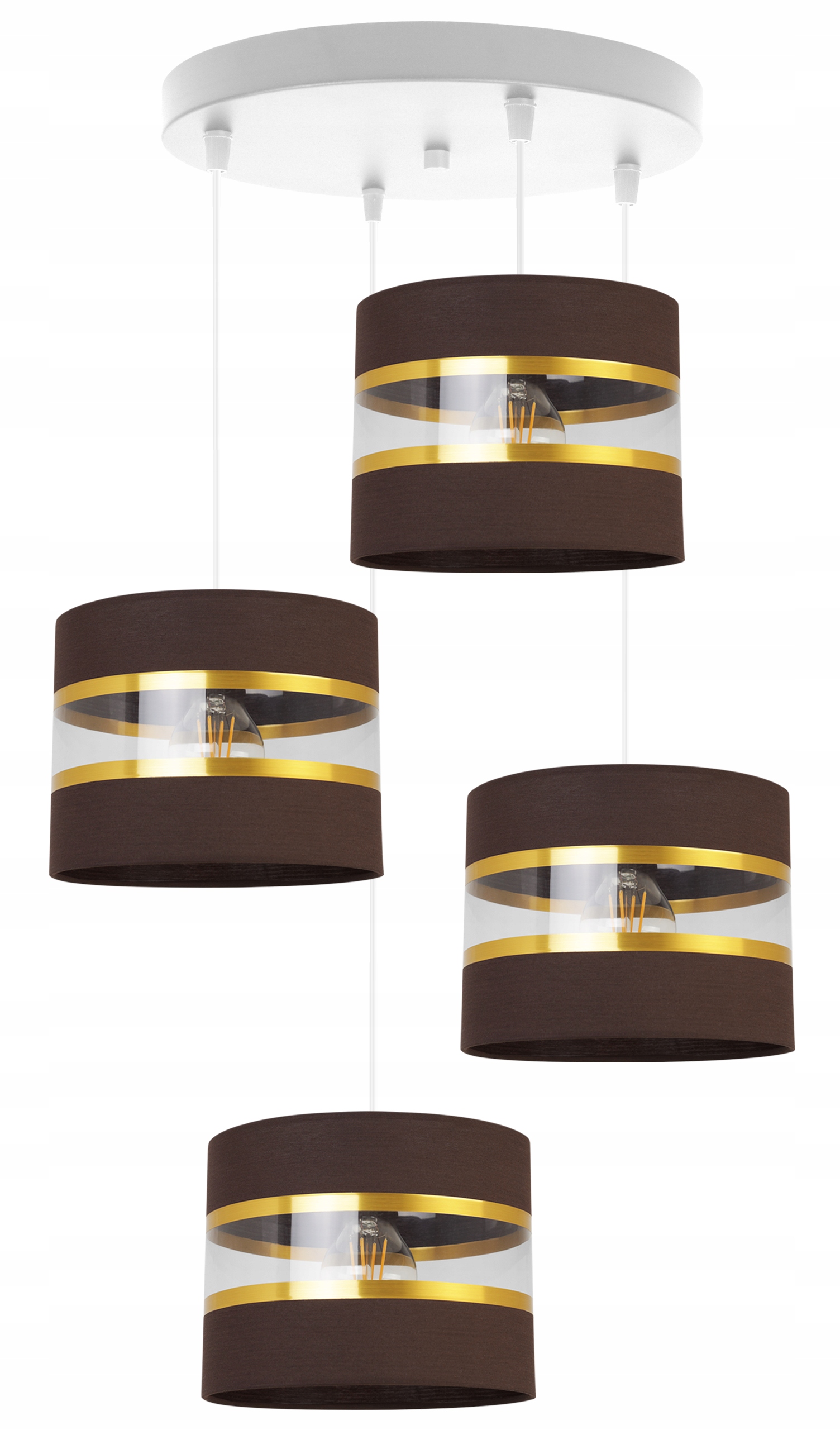 Závěsná Stropní Lampa Lustr Glamour Zlatý Bronzový Stínidlo Do Pokoje