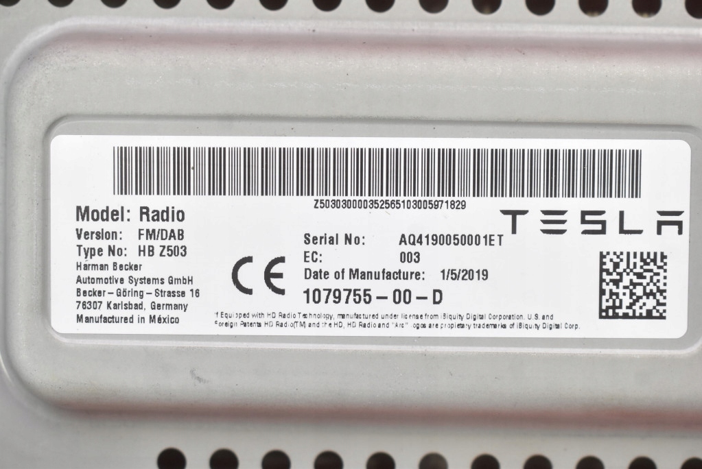 control unit module RADIA 1079755-00-D TESLA MODEL 3 17-21