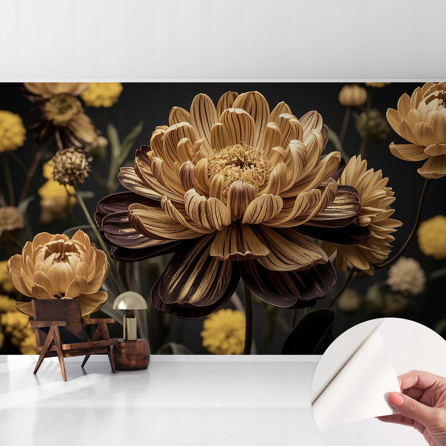 Moderní Samolepicí fototapeta Omyvatelná Květinová elegance 416 x 254 cm