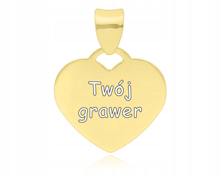 Zlatý přívěsek 585 Dámské srdce Gravírování Hladké srdíčko