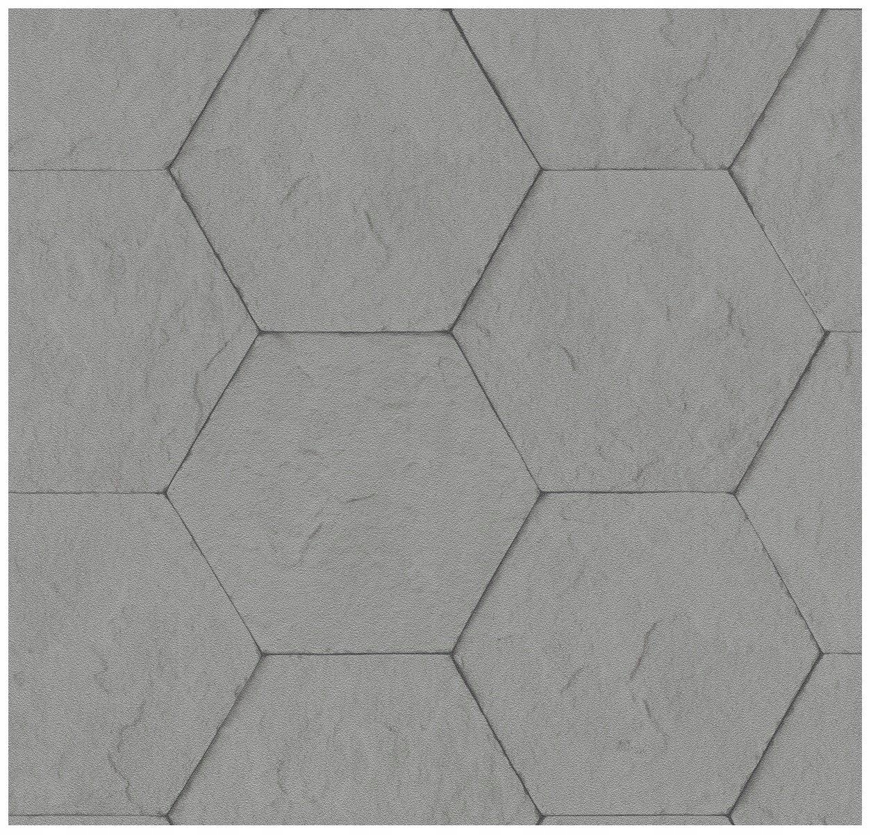 

Tapeta winylowa na ścianę szary beton hexagon loft