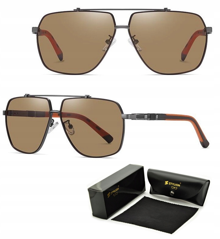 Pánské Polarizační sluneční brýle Hd Pilotky Uv Bonus