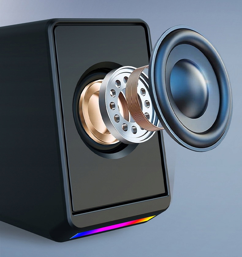 GŁOŚNIKI KOMPUTEROWE DLA GRACZY DO LAPTOPA GAMINGOWE USB JACK RGB LED Marka Mozos