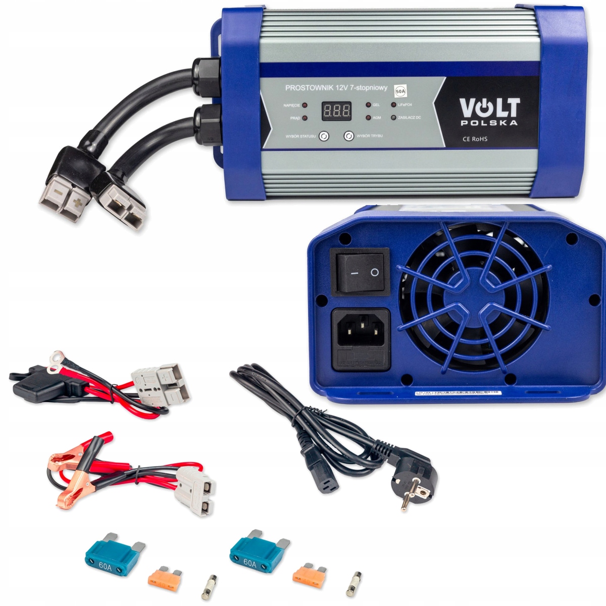 Prostownik 12V 40A Akumulatorowy Ładowarka Agm Gel Vrla LIFEPO4 Smart 7 ST8