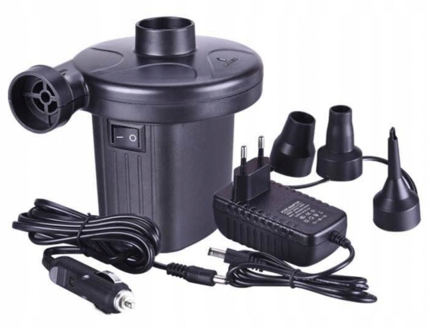Pompka Elektryczna Do Materaca Pontonu Basenu Zasilacz 230V I 12V Końcówki