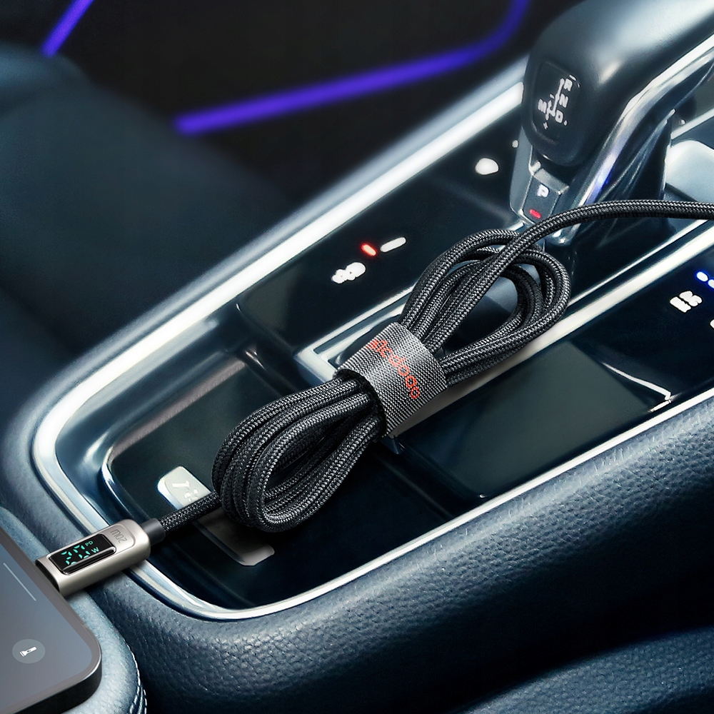 MCDODO ORGANIZER KABLI TAŚMA RZEPOWA MAGIC TAPE 1M Kolor czarny