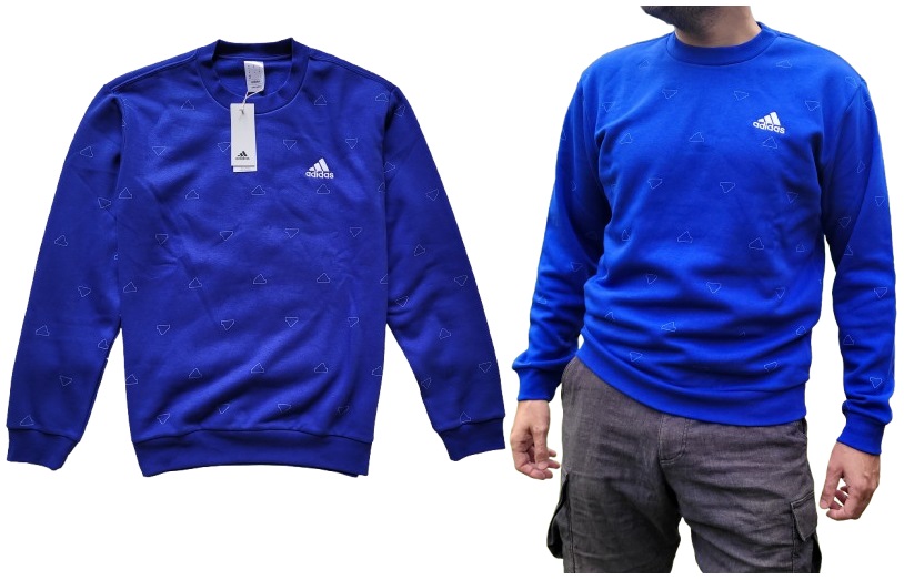 mikina Adidas Regular Fit modrá L Seasonal Essentials Monogram Graphic