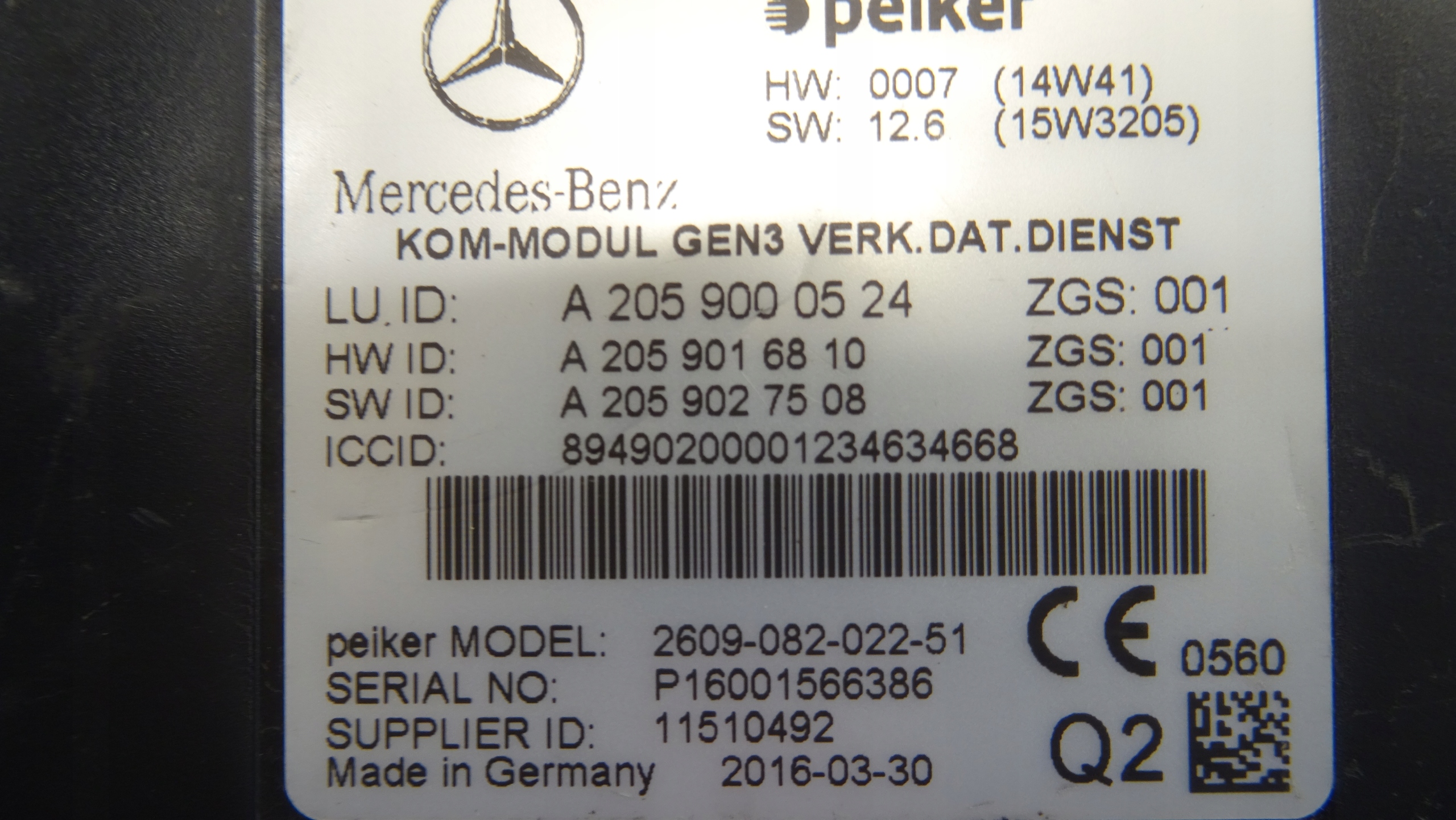 Mercedes-Benz OE A2059000524 module PDC NR M361