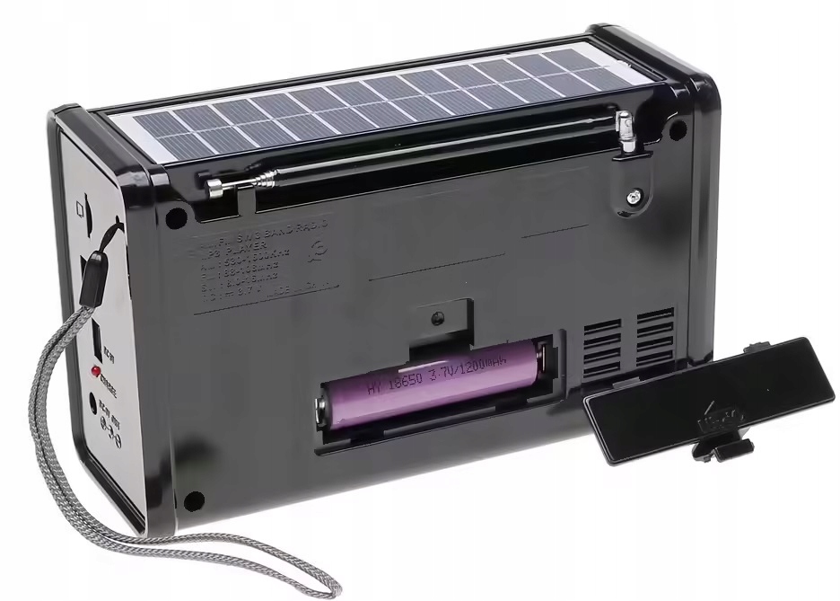 Radio FM PRZENOŚNE SOLARNE Głośnik Latarka Bluetooth BLACK EAN (GTIN) 5906203968107