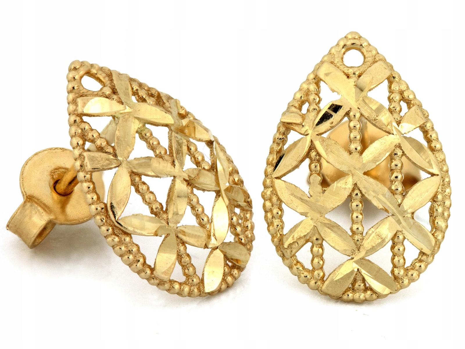 Zlaté náušnice pro ženu 585 s kapkou na tyčinku, 1,33 g, módní od klenotníka