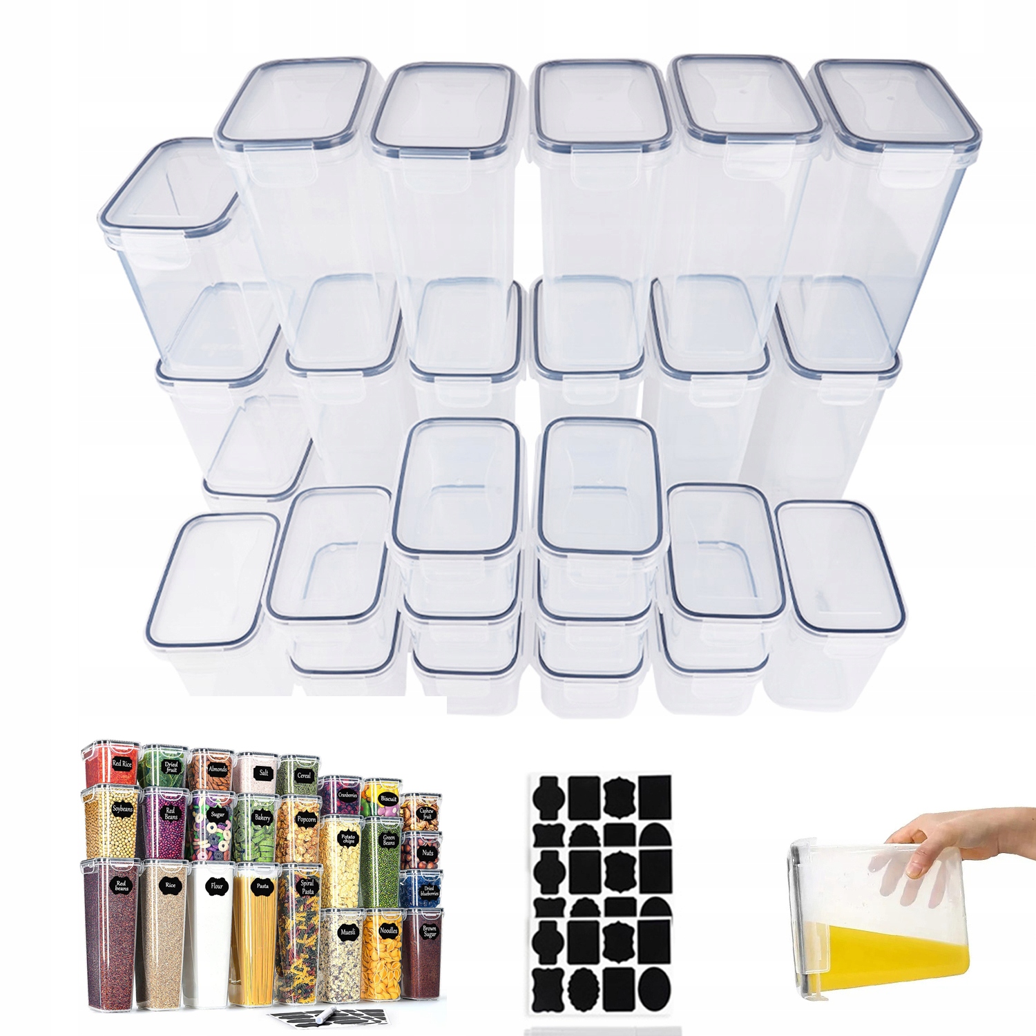 Sada Kuchyňských Nádob 25 Ks Sada Pro Skladování Potravin