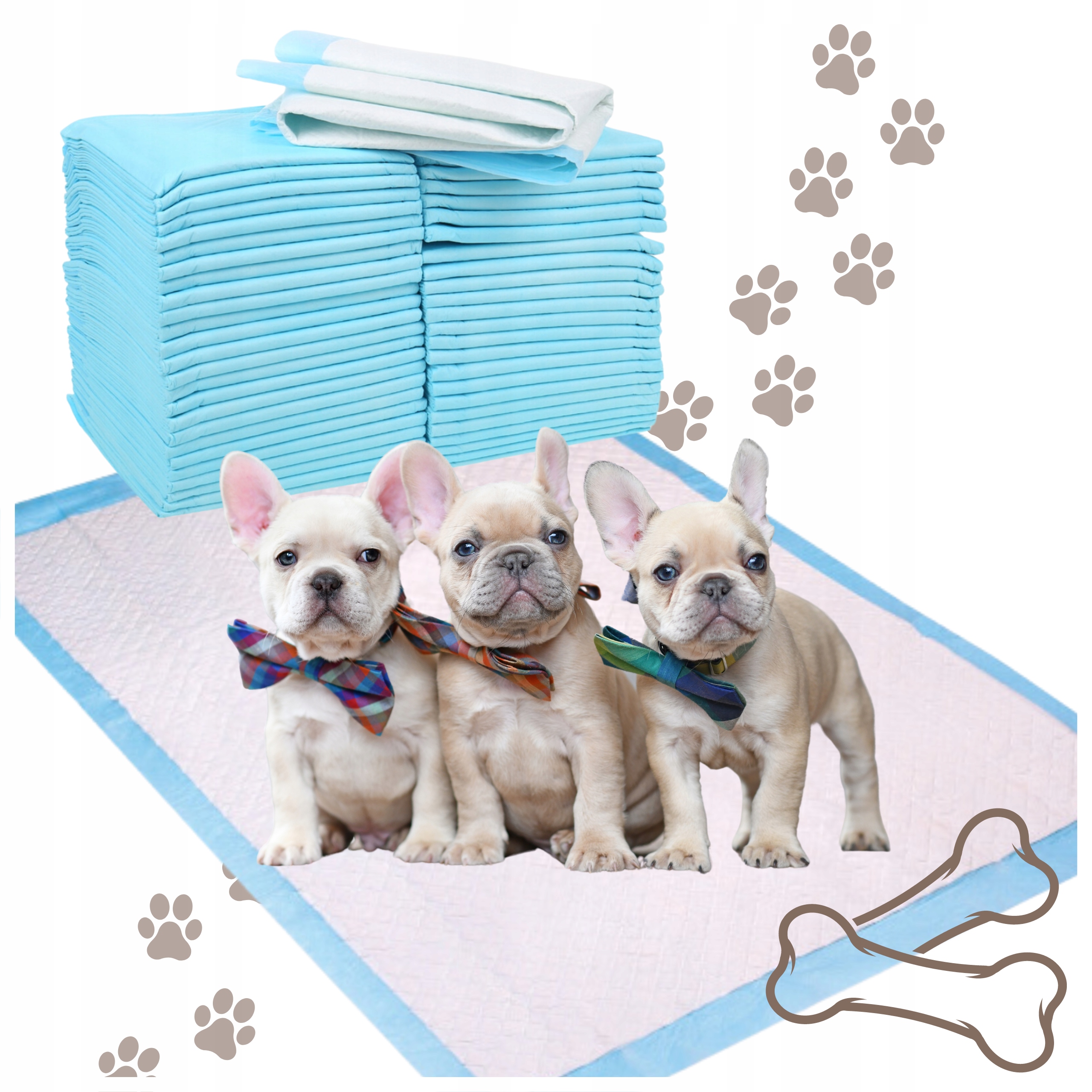 2 x Podložky pro zvířata 35 x 45 cm 100 Kusů sáčky Bonus!