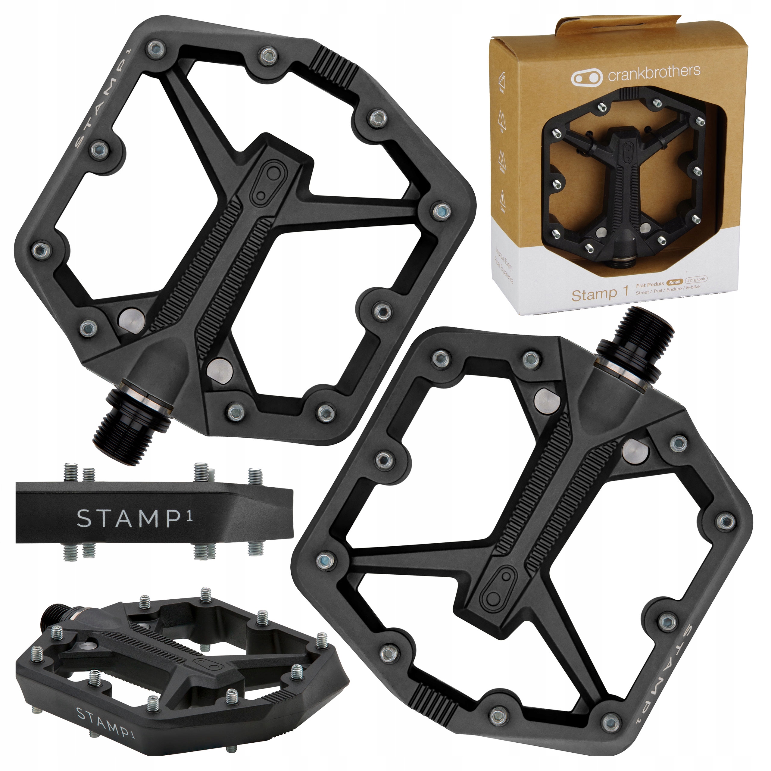 Pedały Rowerowe Crankbrothers Stamp 1 Small Black Gen 2 Platformowe Czarne