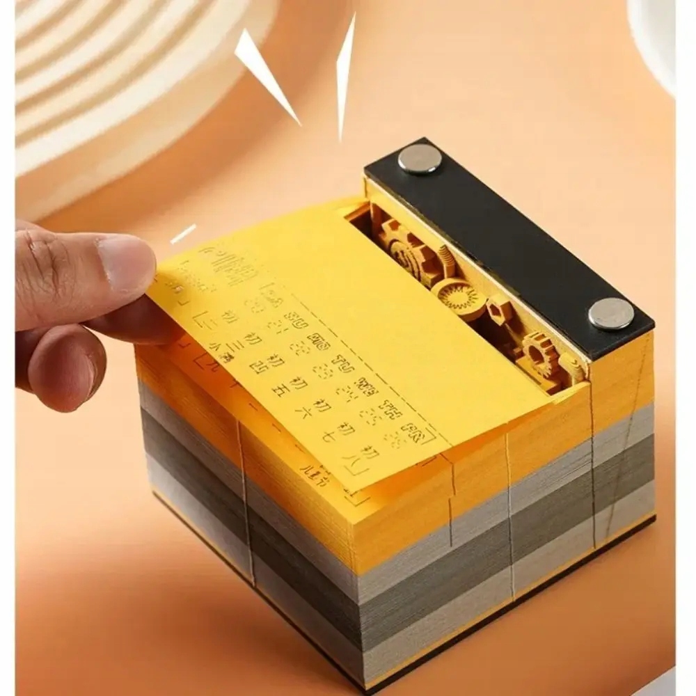 2024 Mini Desktop Calendar With Sticky Notes 3D Paper Carving Calendar 3D Kalendarz na rok 2024