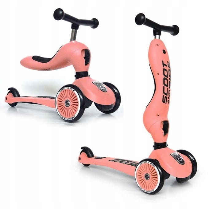 Scootandride Highwaykick 1 Jeździk i hulajnoga 2w1 Peach 1-5 lat