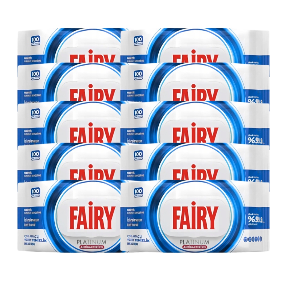 10xFAIRY Univerzální čisticí ubrousky 100 ks Platinum