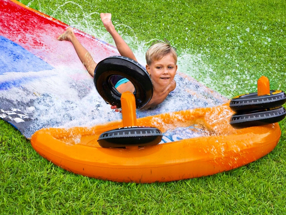 ZJEŻDŻALNIA WODNA ŚLIZG WODNY ŚLIZGAWKA DO OGRODU DLA DZIECI ZABAWA +GRATIS Szerokość produktu 131 cm