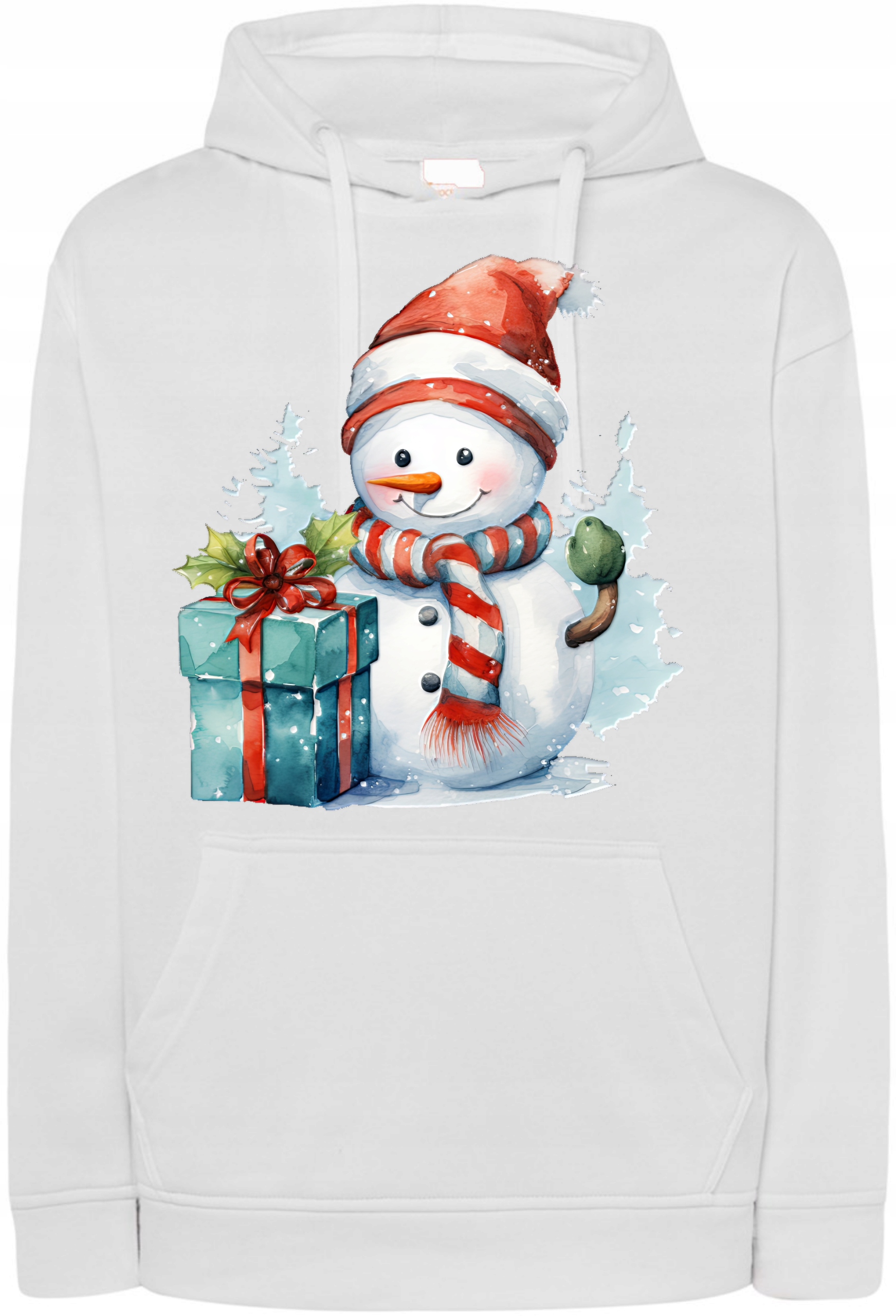Vánoční Mikina s kapucí Sněhulák s dárkem r.XL