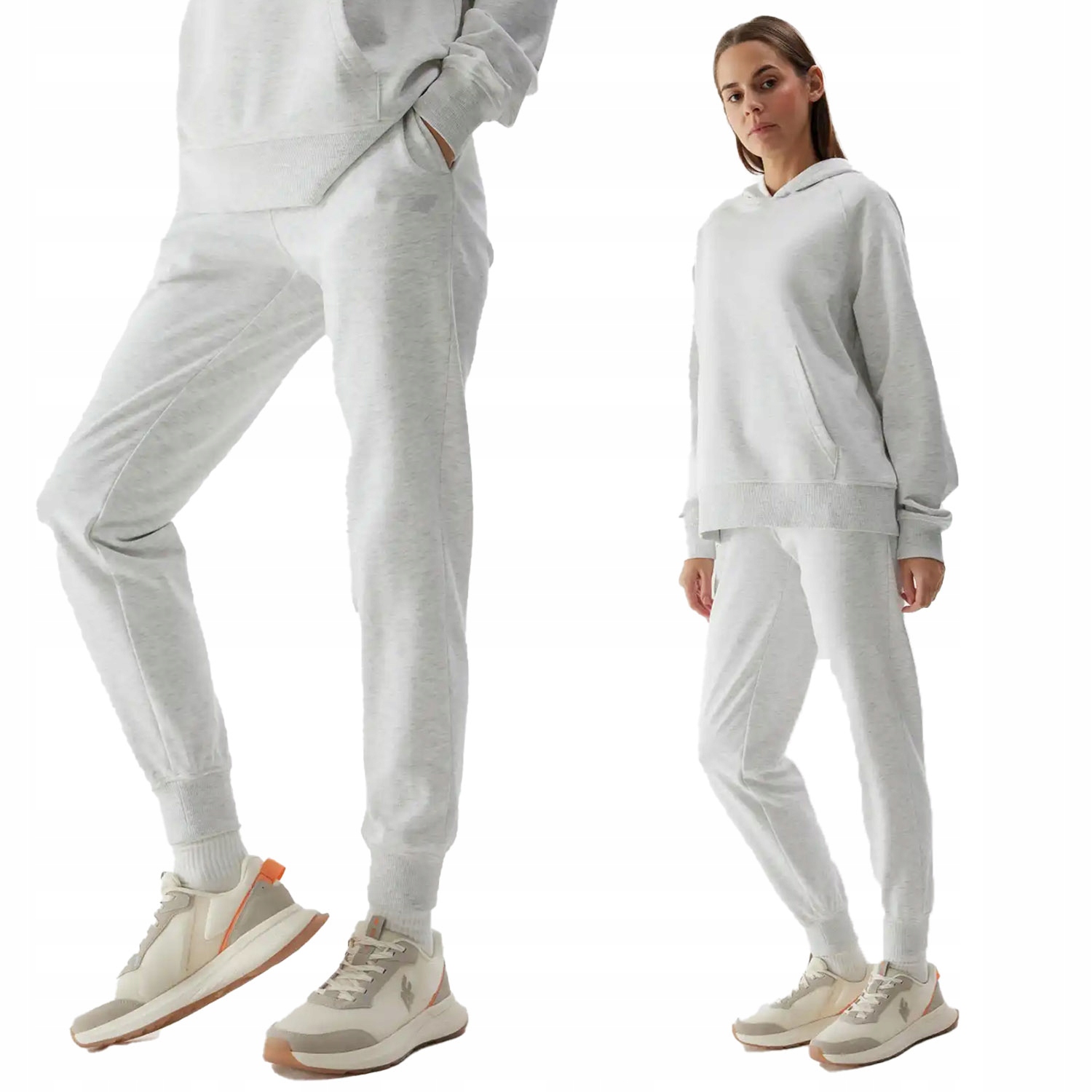 SPODNIE DRESOWE DAMSKIE 4F SPORTOWE DRESY BAWEŁNIANE Z KIESZENIAMI SS24F606 Marka 4F