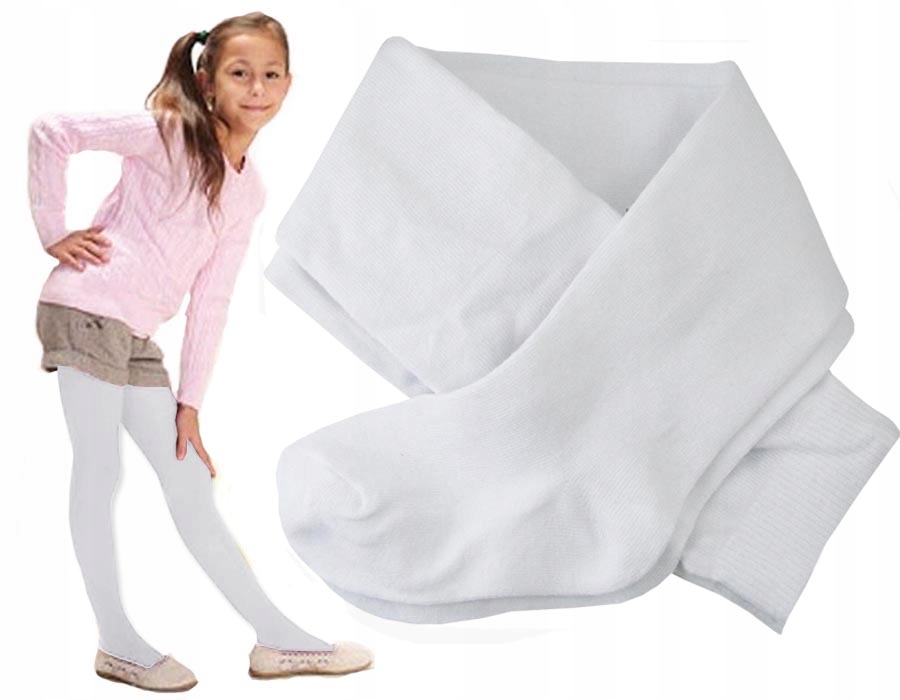 52-56 Rajstopki BAWEŁNIANE GŁADKIE rb białe