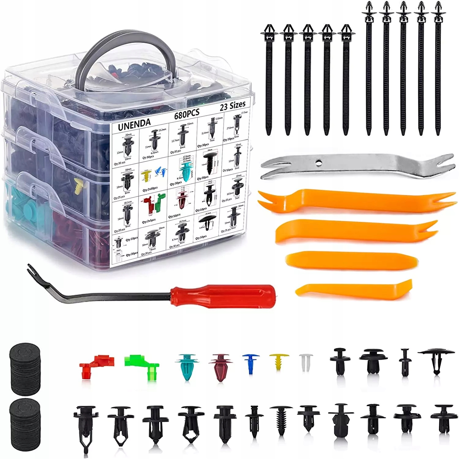 ZESTAW SPINKI KOŁKI SAMOCHODOWE + ŚCIĄGACZE