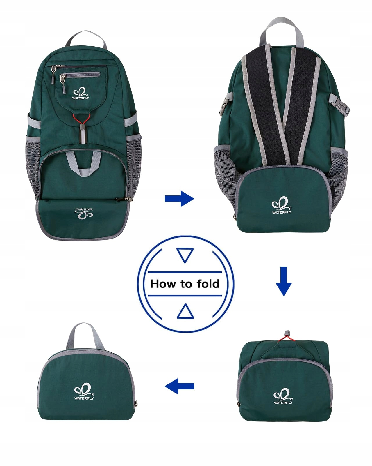 WATERFLY Ultralekki Składany Plecak 20L Turystyczny Trekkingowy Outdoor — miniatura 6