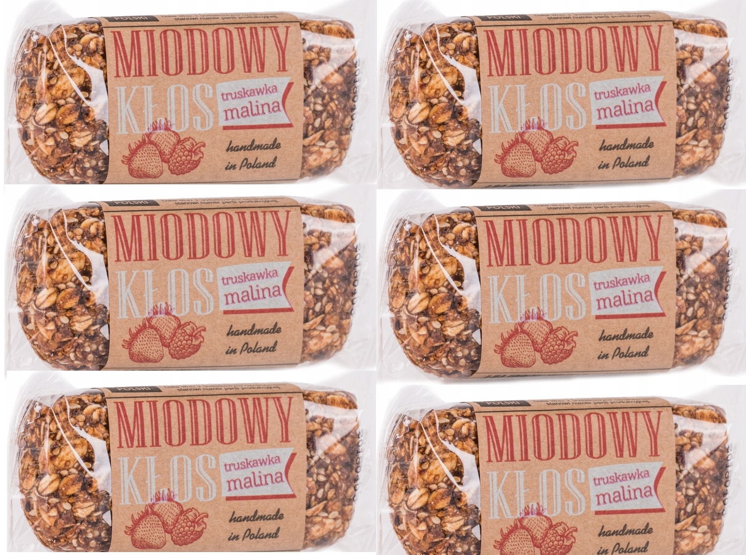 Baton energetyczny Łysoń Miodowy Kłos truskawkowo-malinowy 80 g